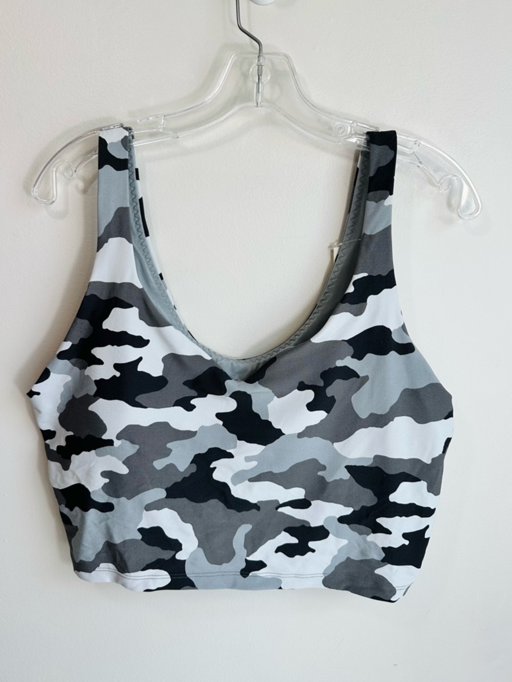 NWT Offline by Aerie Real Me Low Key Longline Sports Bra Silver Camo Size XXL - Picture 2 of 15
